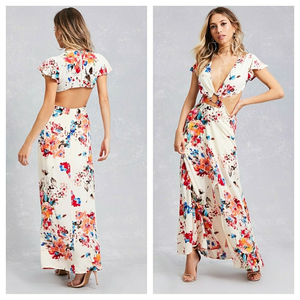 Cream cut out maxi dress - Picture 2 of 2